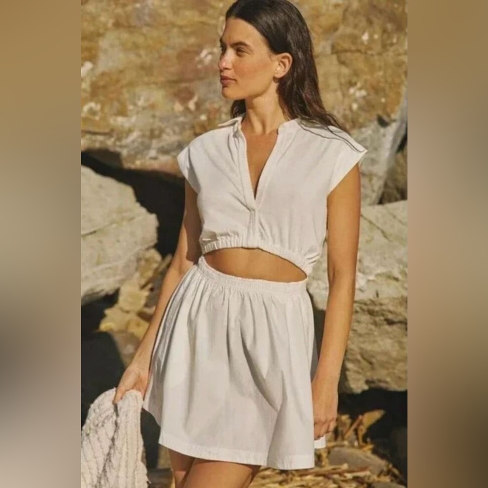 Anthropologie White Cut Out Dress Size XL
